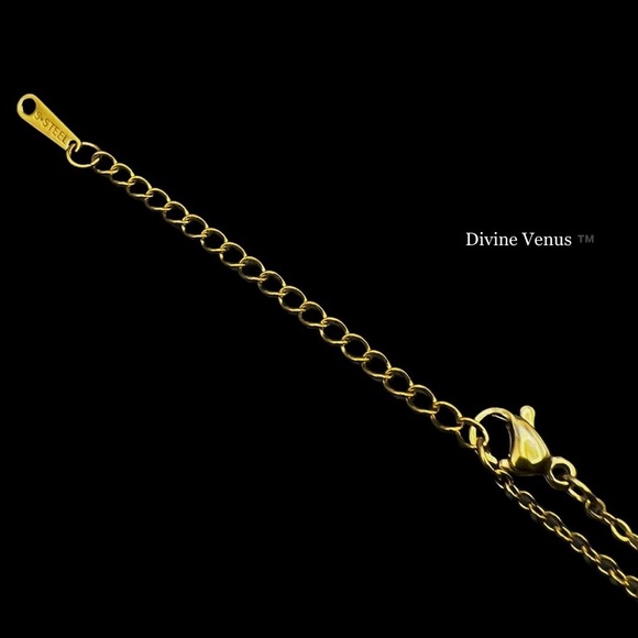 Lotus Flower Necklace | Gold Plated Stainless Steel Jewelry - Picture 4 of 6